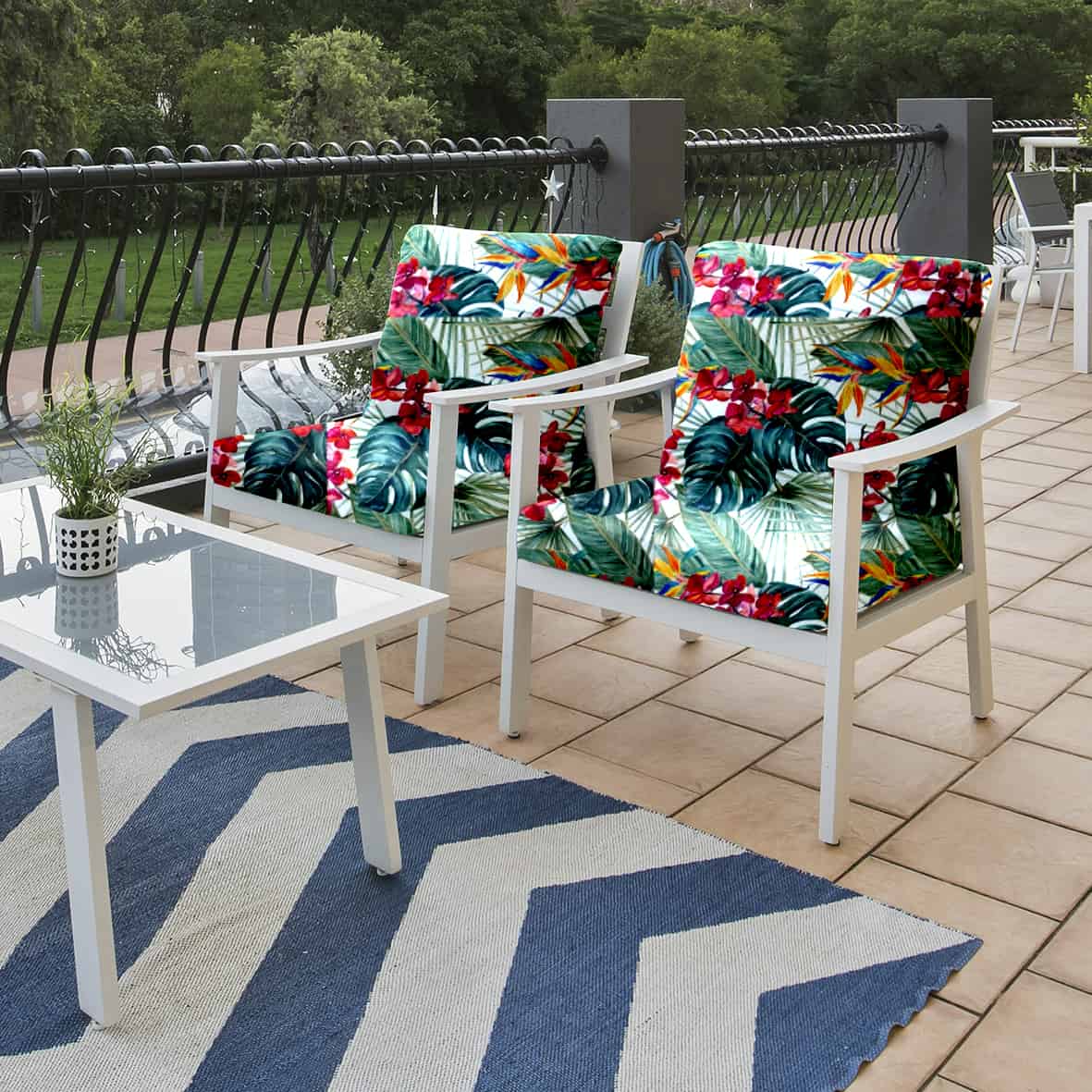 Lussuoso Set Cuscini Sedie Sfoderabili Giardino