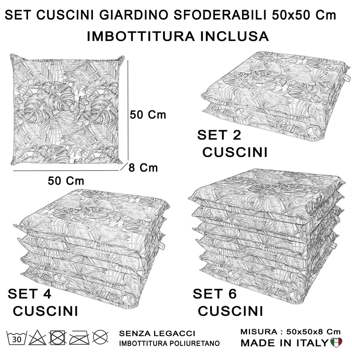 CUSINI GIARDINO SIZE