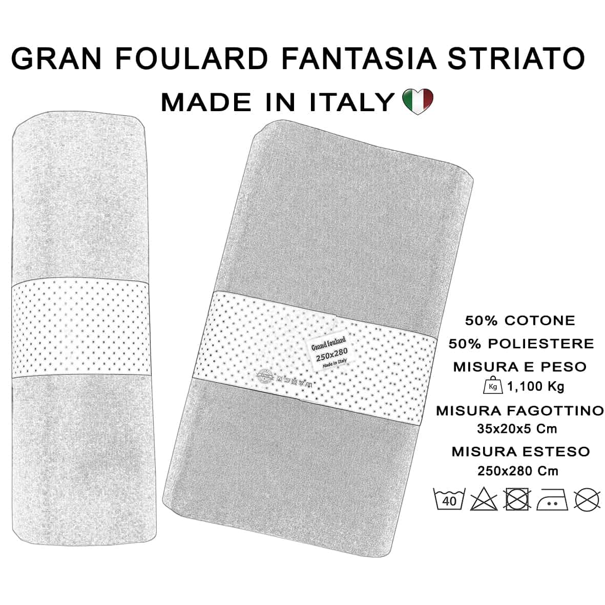 GRANFOULARD STRIATO SIZE